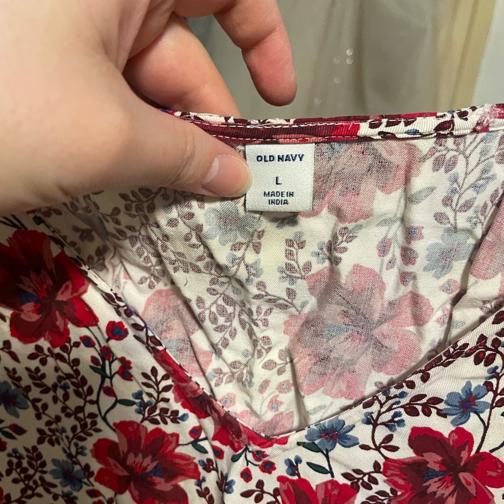 Old Navy Red & Blue Floral Dress - Picture 5 of 6